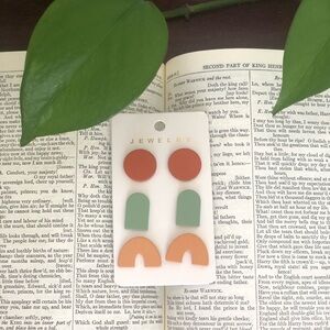 Vibrant Geometric Earring Trio